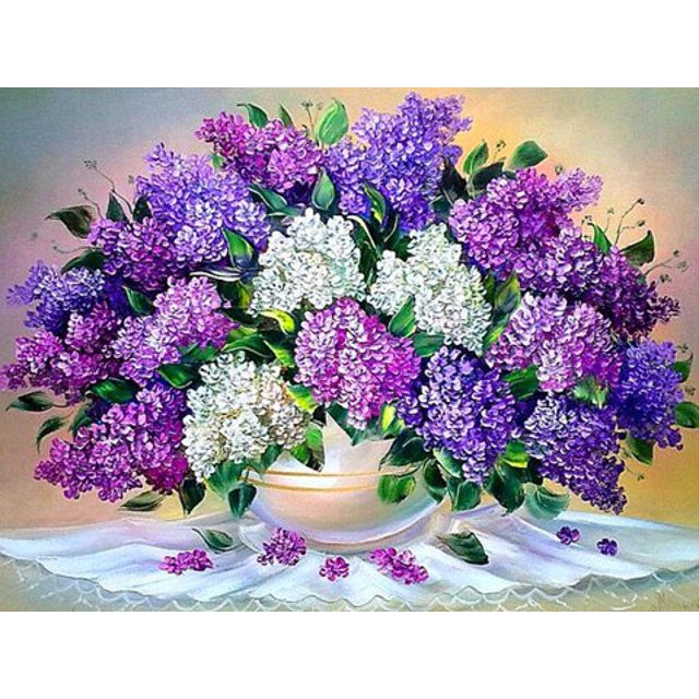 EverShine-pintura con diamantes de imitación, mosaico de flores, Cuadrado completo, imagen nueva 2023, bordado de diamantes, lila, lavanda, arte de pared