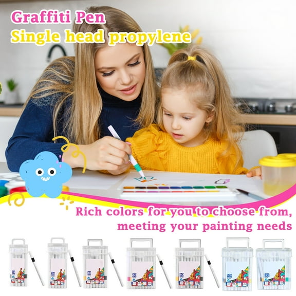 24/36/48/60/80/100/120Ml Acrylic Paint Markers Art Drawing Pens Set With Single Head, High Pigment Smooth Ink Safe Water Based For Wood Glass Ceramic Fabric Metal, Ideal For Art