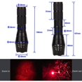 thumbnail image 3 of LED Flashlight Red Light, 500 Lumen Rechargeable LED Torch, Waterproof Zoomable Tactical Flashlight for Night Vision, Astronomy, Camping, Hunting (Battery not Included), 3 of 5