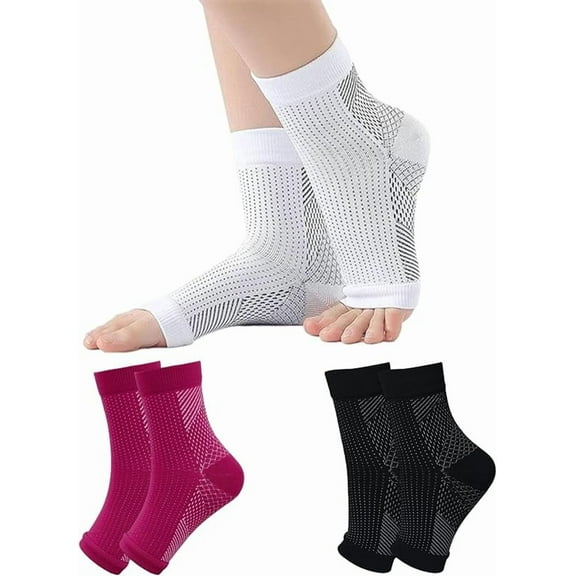 Compression Socks, Sweat-Wicking Breathable Compression Socks, Open Toe Foot Sports Running Pressure Socks (2 pairs)