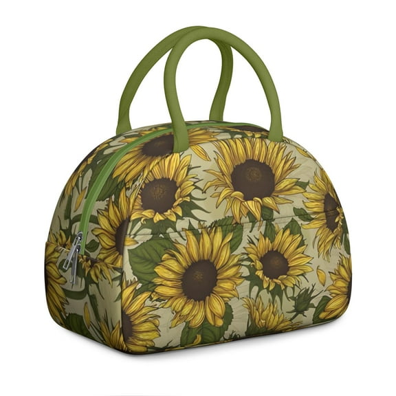 Reusable Sunflower Lnsulated Lunch Bag for Women & Men - Leakproof Water-Resistant Cooler Tote, Large Capacity for Work,Travel,Picnic,Beach & Office.