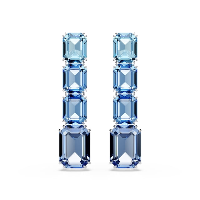 Pendientes Swarovski Millenia Drop Octagon Azul Rodiado