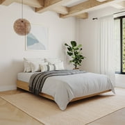 Nexera Queen Size Platform Wood Bed Frame, Natural Maple