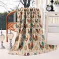 thumbnail image 2 of Beige Chicken Pattern Blanket,Comfortable Soft Flannel Throw Blanket,All Season,Warm Lightweight Blankets for Sofa Bed Couch Living Room Chair,50"x60", 2 of 4