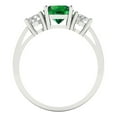 thumbnail image 4 of Clara Pucci 14K White Gold 1.5ct Emerald Three-Stone Ring for Women, 4 of 8