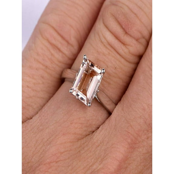 Bestselling Morganite Engagement Ring on Sale: 1 Carat Morganite Solitaire Engagement Ring in 10k Rose Gold