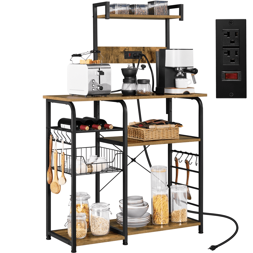 SmileMart 55 Kitchen Baker S Rack With Power Outlet 10 S Hooks 4 Tier   29b59544 F622 4df3 A8ab Fe827c756e60.fc042d45350605d64a6d2a25514de69c 