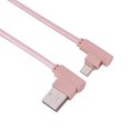 thumbnail image 2 of Cable trenzado Micro USB 2.0 de ángulo recto de 90 grados de 1 m para carga y sincronización de datos, color rosa, 2 of 4