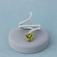 thumbnail image 5 of 7MM Heart Shape Natural Peridot 925 Sterling Silver Women Wrap Rings, 5 of 6