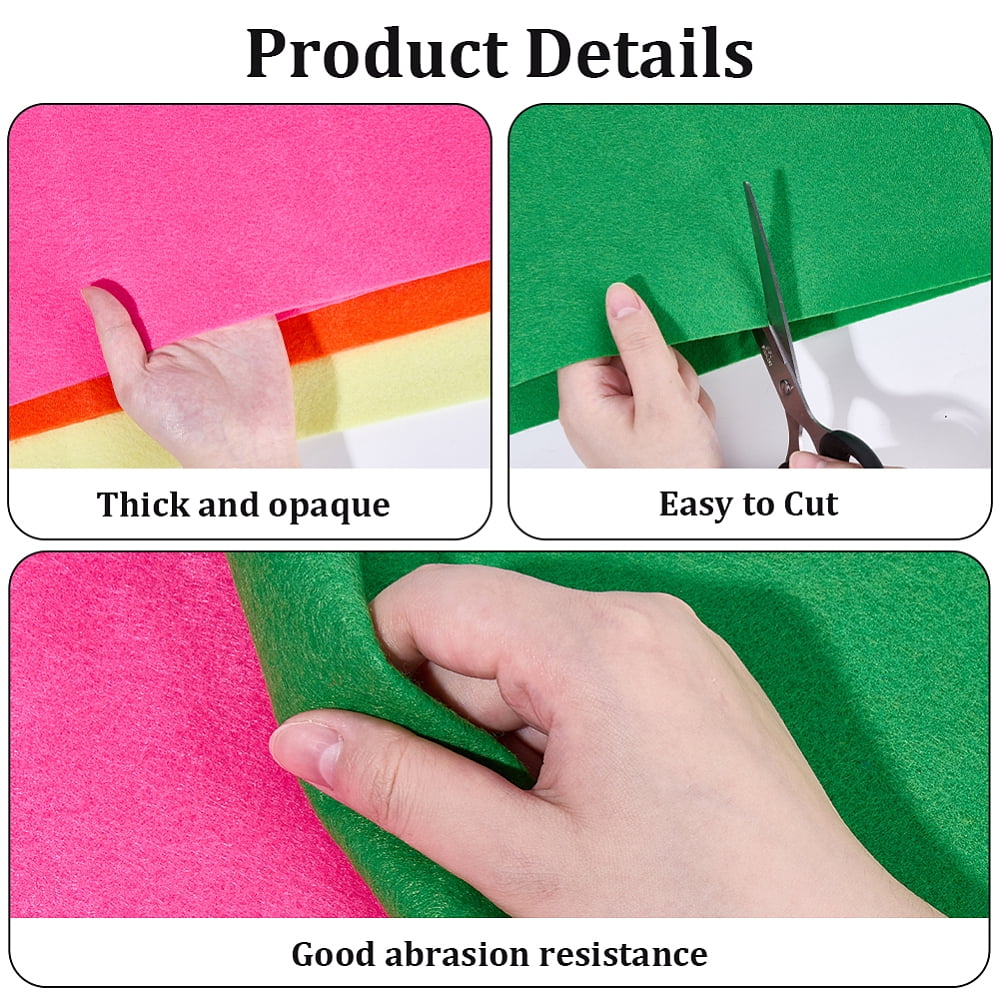 7Pcs 7 Colors Non-woven Felt Fabric DIY for Craft DIY Mat Stuffed with Toys with 7 Skeins Cotton Sewing Thread Mixed Color 92x20x0.14cm
