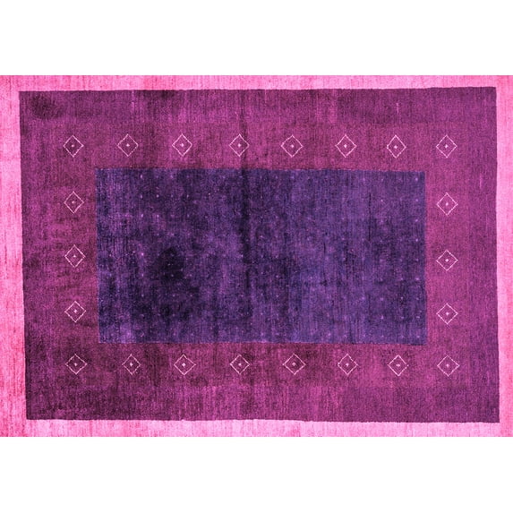 Ahgly Company Indoor Rectangle Oriental Pink Modern Area Rugs, 6' x 9'