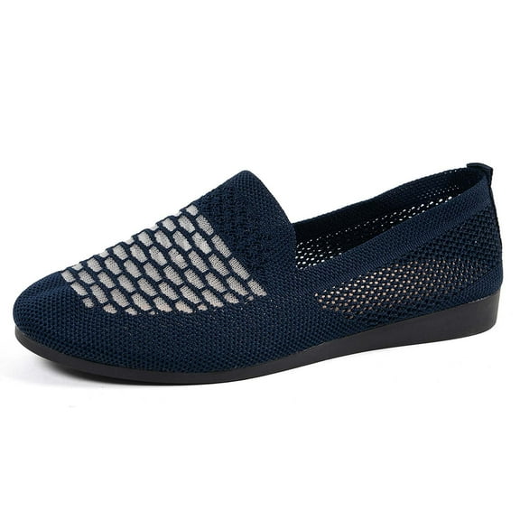 uvwlwu Women's Mesh Shoes Casual And Fashionable On Mesh Shoes Breathable And Comfortable Export Quality Women's Shoes.(Dark Blue,8)