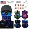 thumbnail image 2 of Tie Dye Galaxy Colorful Face Balaclava Neck Scarf Rave Sport Headwear Mask, 2 of 7