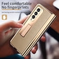 thumbnail image 4 of TECH CIRCLE Samsung Galaxy Z Fold 3 Case, PU Leather Phone Case Built in Hidden S Pen Holder Screen Protector Full Hinge Protection Kickstand Full Coverage Heavy Duty Shockproof Case, Gold, 4 of 7