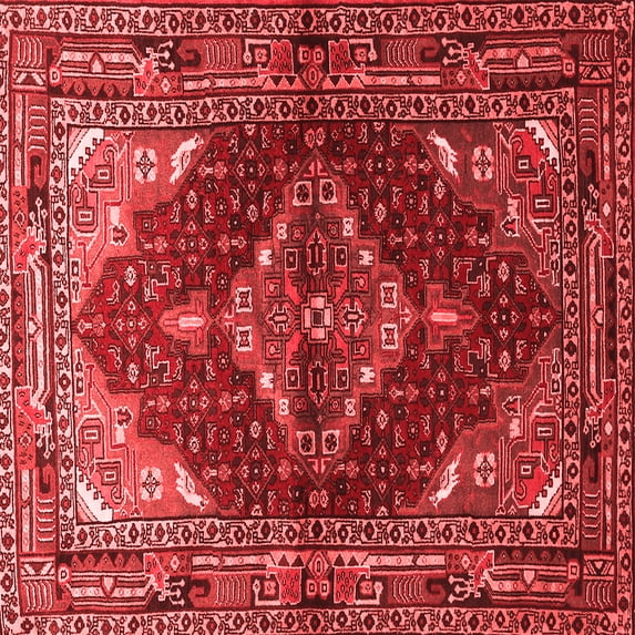 Ahgly Company Indoor Square Persian Red Traditional Area Rugs, 4' Square
