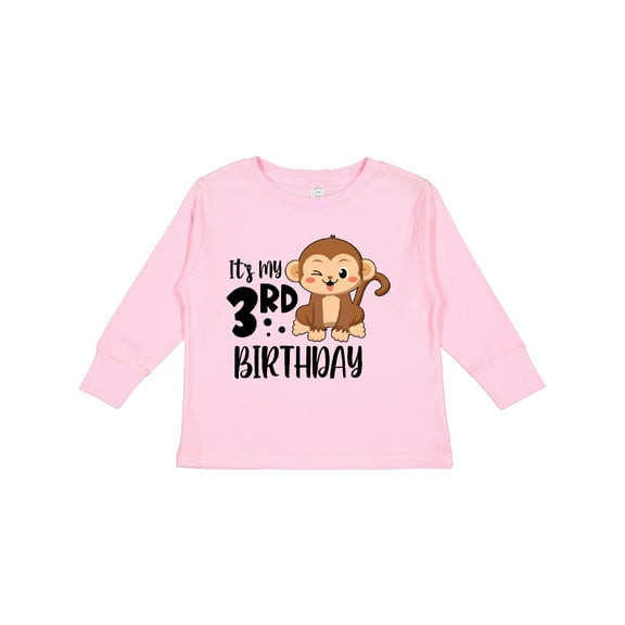 Inktastic Monkey Its My 3rd Birthday Boys or Girls Long Sleeve Toddler T-Shirt