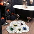 thumbnail image 4 of Halloween Alien Velvet Floor Mat Spooky Entry Rug, Non-Slip Water Absorbent Bath Mat Door Decor(White), 4 of 6