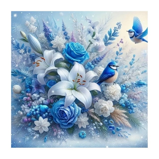 Handmade Diamond Painting Set, 30x30cm , Colorful Floral Series, Frameless,C-30*30cm