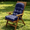 thumbnail image 3 of Rocking Chair Cushion 43.31 x 19.69 Inch for Indoor Outdoor Dark Blue, High Back Thick Tufted Adirondack Chair Pads with Ties, Comfortable Patio Furniture Cushion, Outdoor Seating Furniture, 3 of 4