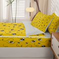 thumbnail image 5 of Erosebridal Cute Bee Zipper Twin Comforter Sets with Fitted Sheet and 2 Pillowcases,Nature Wildlife Themed Zipper Bedding Set,Yellow Black,Light Gray Reversible,4pcs, 5 of 8