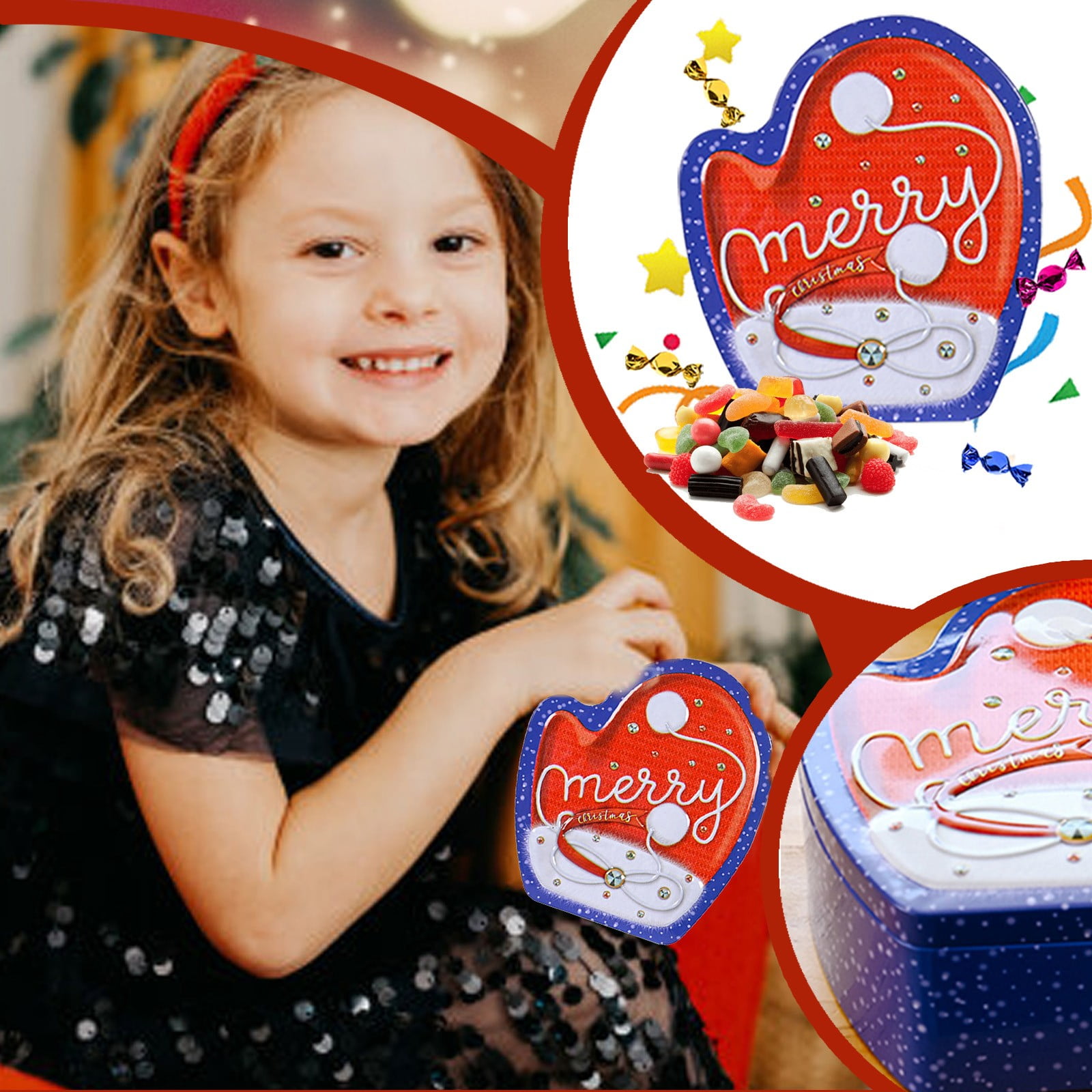 Onhuon Christmas Candy Decorative Round Tinplate Boxes Candy Cookie onhuon-christmas-candy-decorative-round-tinplate-boxes-candy-cookie