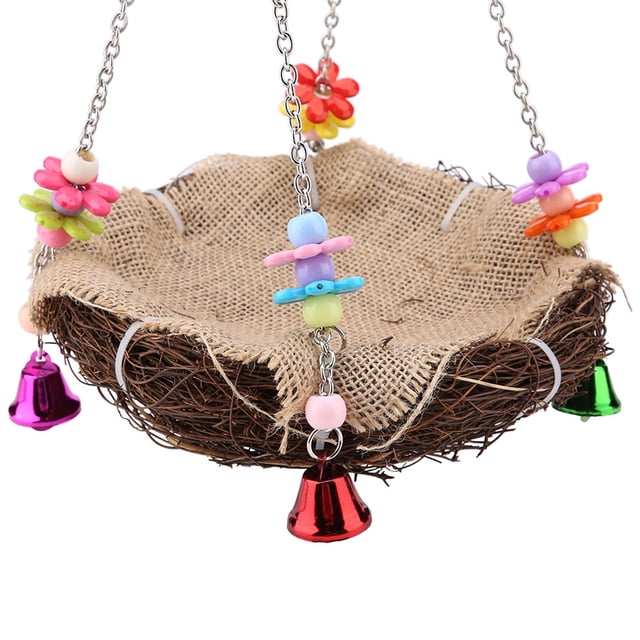 Juguete De Nido Con Campanas, Juguete De Nido Colgante, Juguete De Perca De Pie, Columpio Para Pájaros, Juguete De Nido Colgante Para Pájaros, Para Mascotas Y Animales