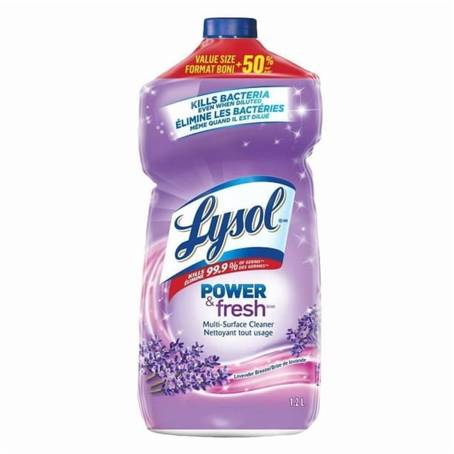 Lysol All Purpose Cleaner, Pour, Lavender, Multi Surface Cleaner, 1.2 L