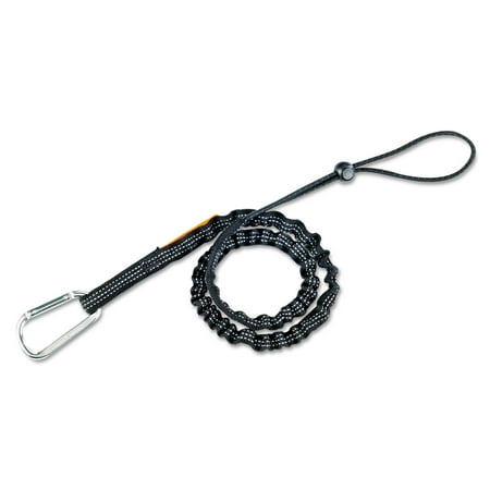 Squids 3100 Lanyard w/Aluminum Carabiner + Cinch-Loop, 10 lb Max Working Cap, 35" to 45" Long, Black, Ships in 1-3 Bus Days | Bundle of 5 Each