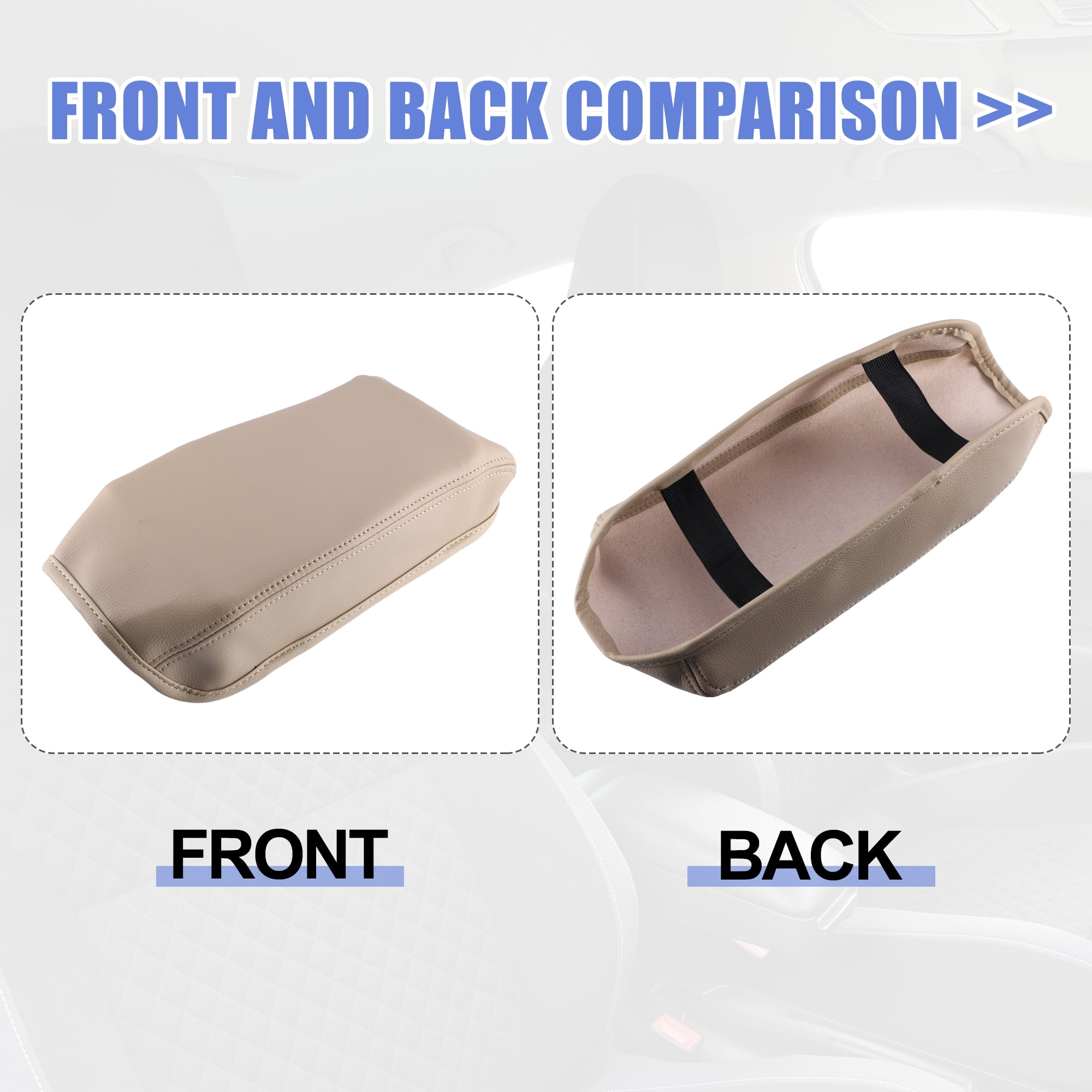 Unique Bargains Center Console Armrest Box Cover for Honda Civic 2012-2015 Beige