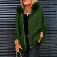 thumbnail image 7 of Women's Fashion Casual Button Long Sleeve Round Neck Plush Jacket for Daily Wear, Winter Outings, and Holiday Gatherings,Army Green,L, 7 of 7