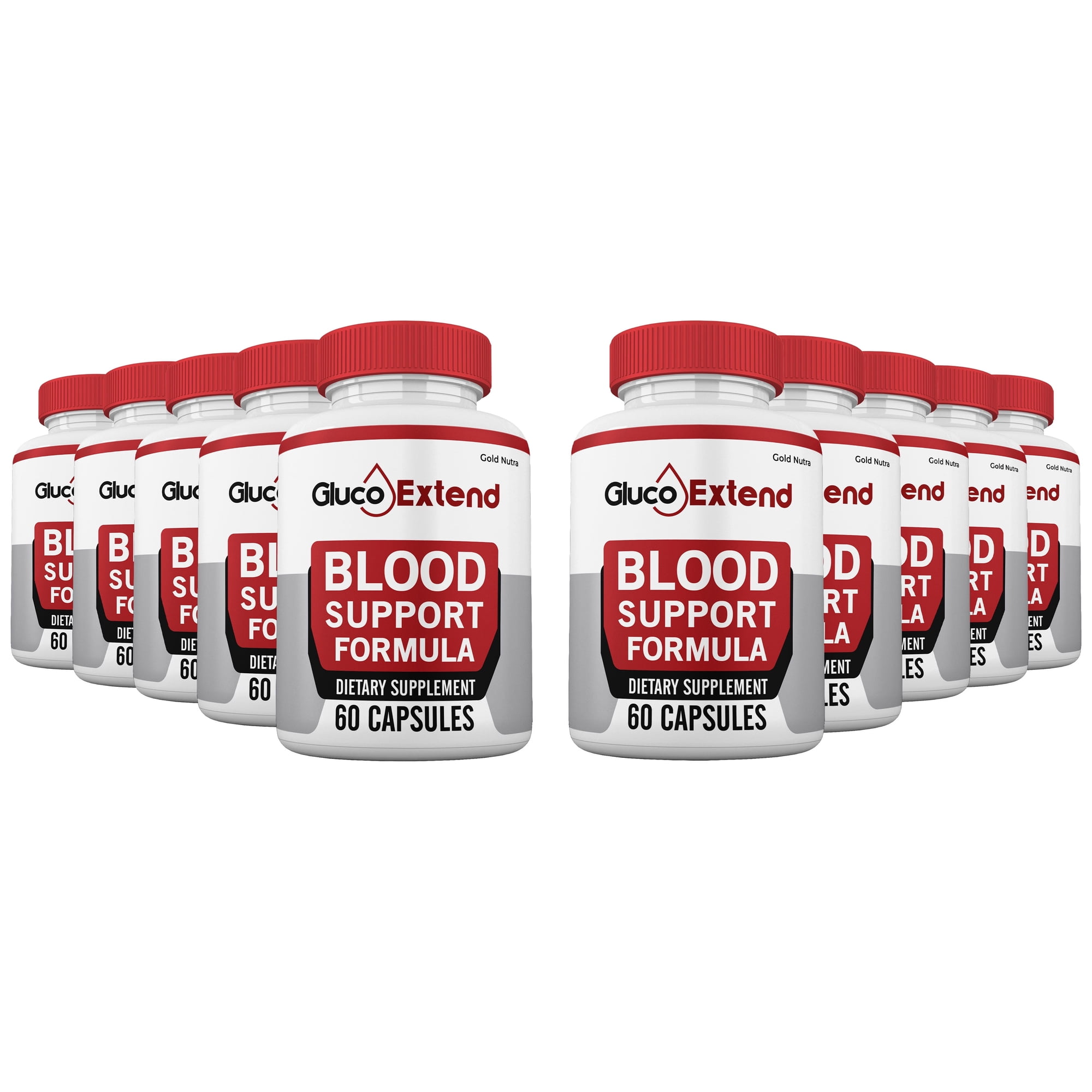 (10 Pack) Gluco Extend Capsules Blood Support, Gluco Extend Pills, Maximum Strength All Natural Supplement GlucoExtend