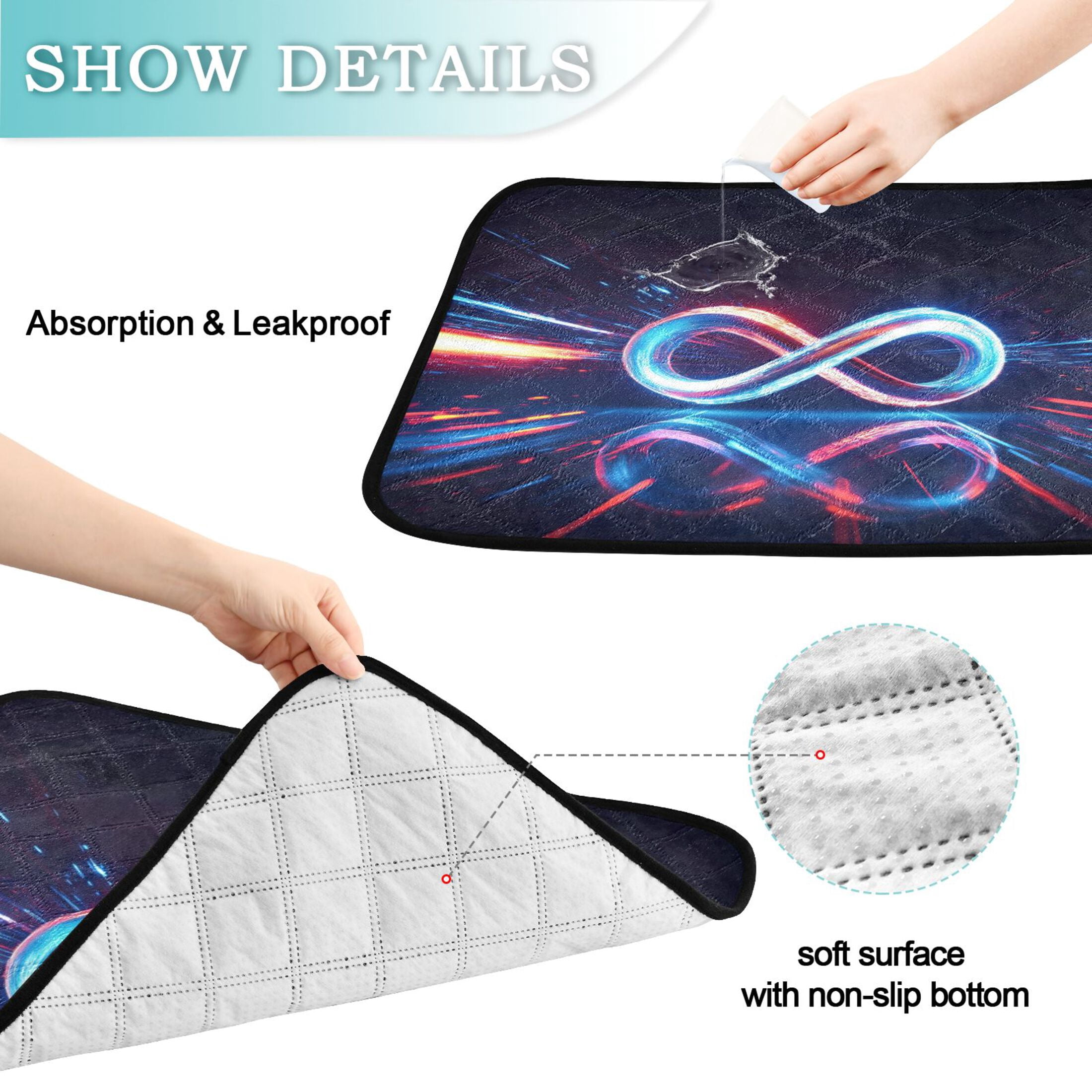 Washable Pet Pee Pads with Super Absorbent Reusable Training Pads for Dogs & Cats The Infinity Symbol