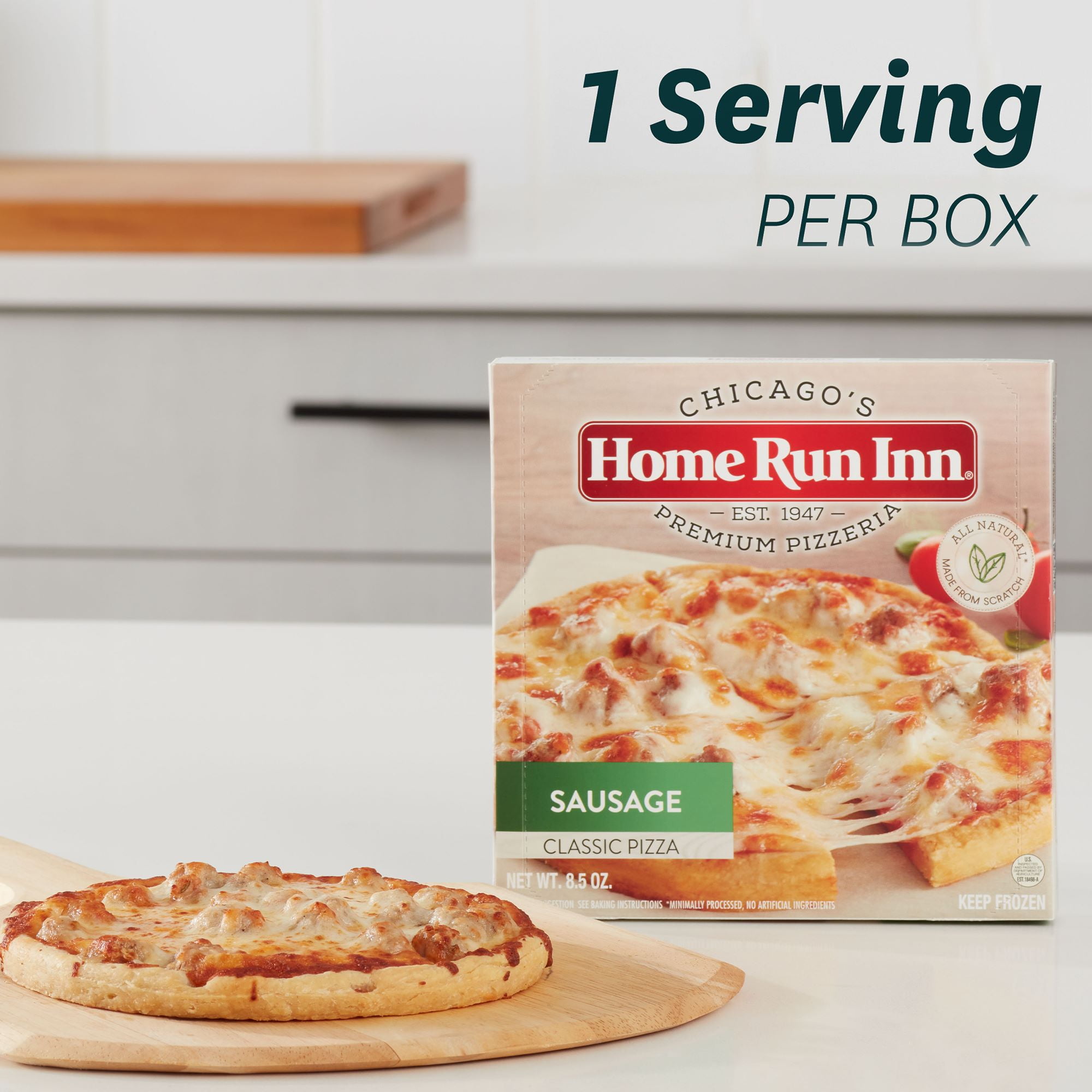 Home Run Inn Mini Personal Pizza, Classic Crust Sausage Pizza, Tomato Sauce, 8.5 oz, (Frozen)