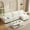 113'' Lshaped Beige, variant on Avobird 97-inch L-shaped Sofa, Upholstered Deep Seat Sofa with Cotton-Linen Brushed Fabric, Ottoman & Side pocket, 3-Seater Sofa for Living Room, Beige