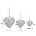 thumbnail image 3 of DecMode Tibetan Inspired Silver Metal Heart Decorative Bells with Jute Hanging Rope, 3 Count, 3 of 6