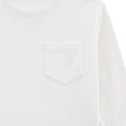 thumbnail image 4 of Povozer Boys Long Sleeve Shirts Cotton Crewneck T-Shirts for Boy Kids Basic Tee(White,4-5Y), 4 of 6