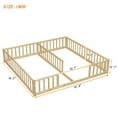 thumbnail image 5 of Mirightone  Montessori Double Floor Bed for 2, Wood Twin Size  Floor bed Frame with Guardrails for Sibling (Natuarl), 5 of 14