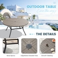 thumbnail image 2 of DIFY 50" Round Metal Patio Dining Table for 6, Outdoor Dining Table with Umbrella Hole,Graywood, 2 of 5