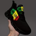 thumbnail image 3 of Men's Lightweight Breathable Sneakers - Graphic Streetwear Shoes in Green/Yellow/Red - Cushioned EVA Sole Gym, Travel, Everyday - Lace-Up Low-Top Trainers - Plus Size Available - All-Season, 3 of 6