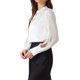 thumbnail image 4 of Blusa de satén de oficina INSPIRE CHIC para mujeres con cuello en espiral y mangas largas de gasa XS Blanca, 4 of 6