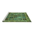 thumbnail image 2 of Ahgly Company Machine Washable Indoor Round Abstract Turquoise Blue Modern Area Rugs, 7' Round, 2 of 4