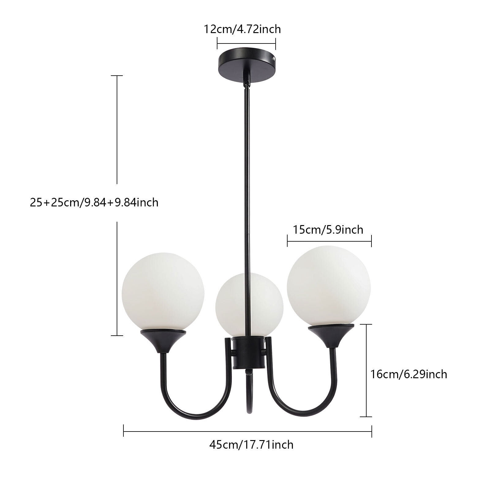 Indoor Ceiling Mounted Light 3-Light Ceiling Light Fixture for Bars Aisles