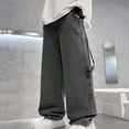 thumbnail image 4 of StSilkitty Girls Casual Denim Pants High Waist Elastic Baggy Wide Leg Jeans with Pockets Solid Color Soft Trousers, 4 of 9