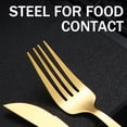 thumbnail image 3 of Set 20 Pieces, Wood Surface Handle And Matte Gold Head Flatware Set, Stainless Steel Cutlery Set, Utensil Sets, Service Set for 4, 3 of 7