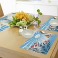 thumbnail image 4 of Ambesonne Cartoon Place Mats Set of 4, Oleanders and Sailboat, Standard Size, Blue Orange White, 4 of 6