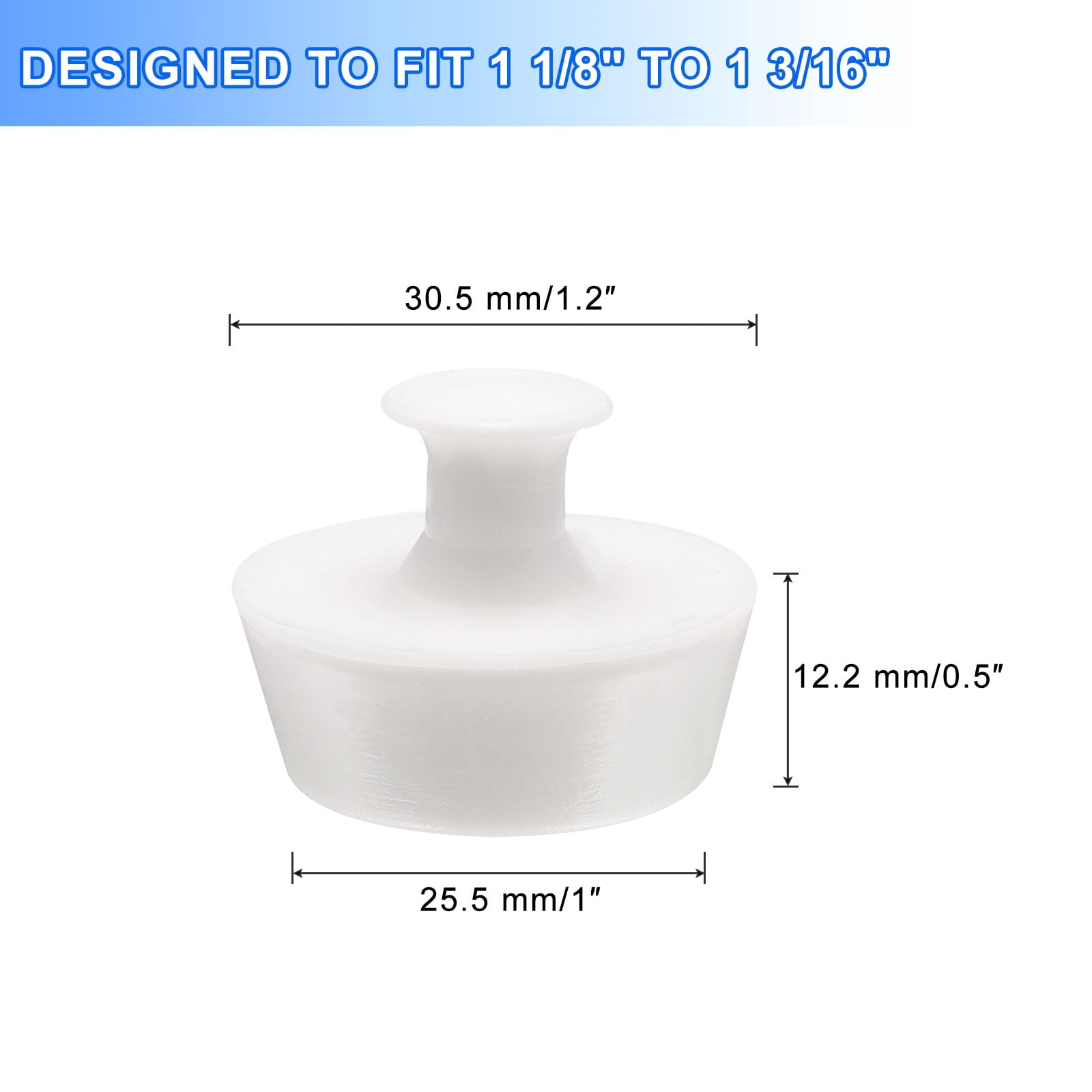 Unique Bargains Drain Stopper Silicone Bathtub Kitchen Sink Plug Handle 1 1/8" to 1 3/16"