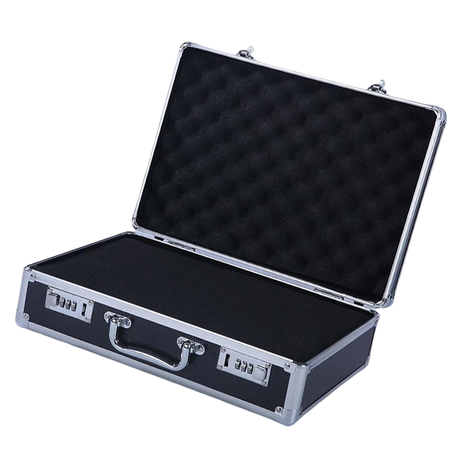 Briefcase quipments Instrument File Storage Box Multipurpose Waterproof Portable Safety Equipment Lightweight Carrying Case Black Medium Lock