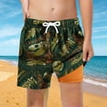 thumbnail image 3 of BOOMNY Baby Boys Swim Trunks With Mesh Liner Elastic Waist Drawstring Swimming Shorts for Kids Hawaiian Graphic Childrens Board Shorts, 3 of 4
