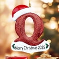 thumbnail image 1 of Adornos navideños acrílicos con letras del alfabeto (26 piezas) | Colgantes de letras 2D con gorros de Papá Noel | Decoraciones navideñas personalizadas para árboles, coronas, hogar, oficina,, 1 of 6