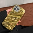 thumbnail image 4 of Compatible iPhone 11 Pro Max Case, 3D Cute Luxurious Curl Water Ripple Shape, Soft TPU Shockproof Case for Boys and Girls (Gold), 4 of 7